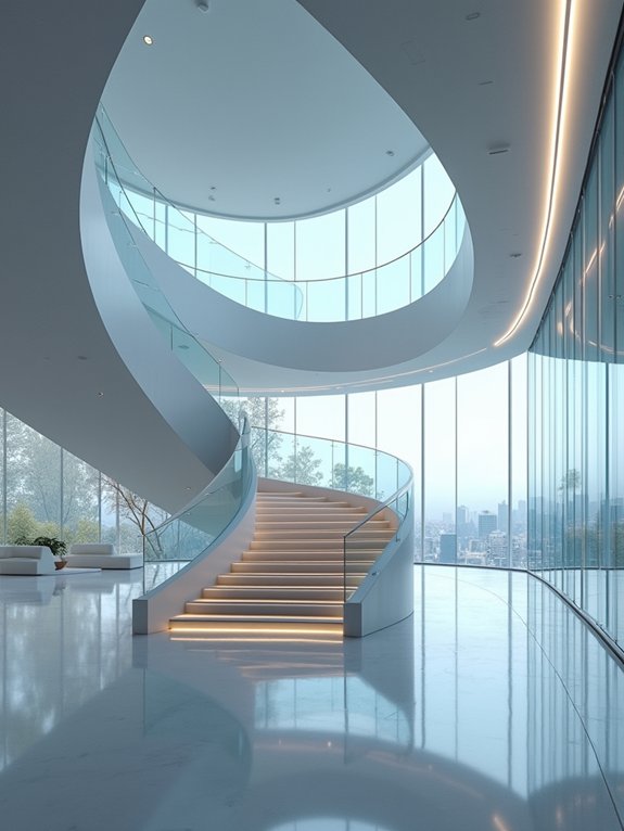 curved elements enhance interiors