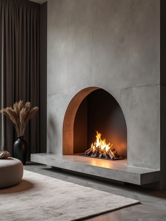 custom cement fireplace designs