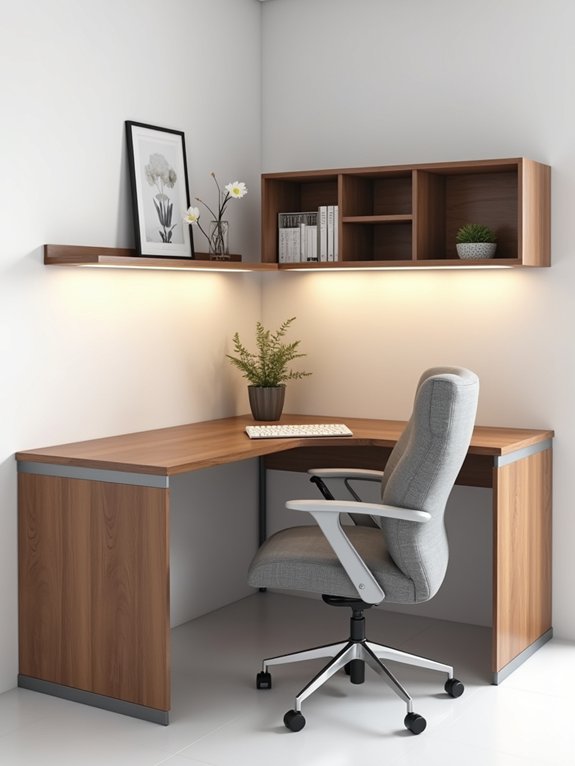 custom corner desk organization