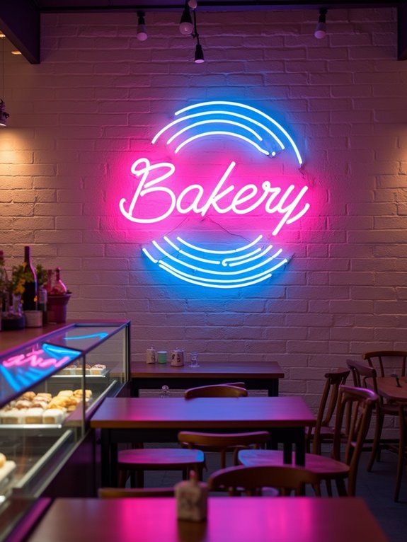 custom neon bakery signage