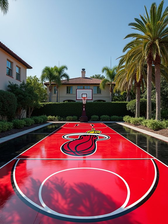 custom team colored court