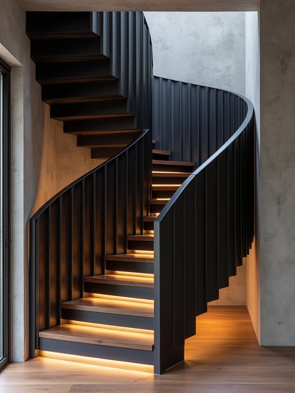dark material staircase design
