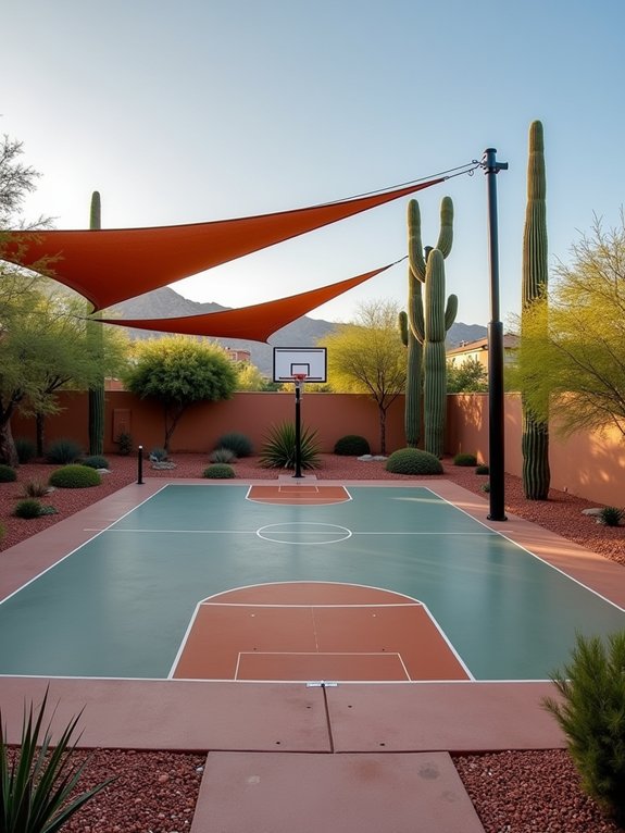 desert themed basketball court oasis