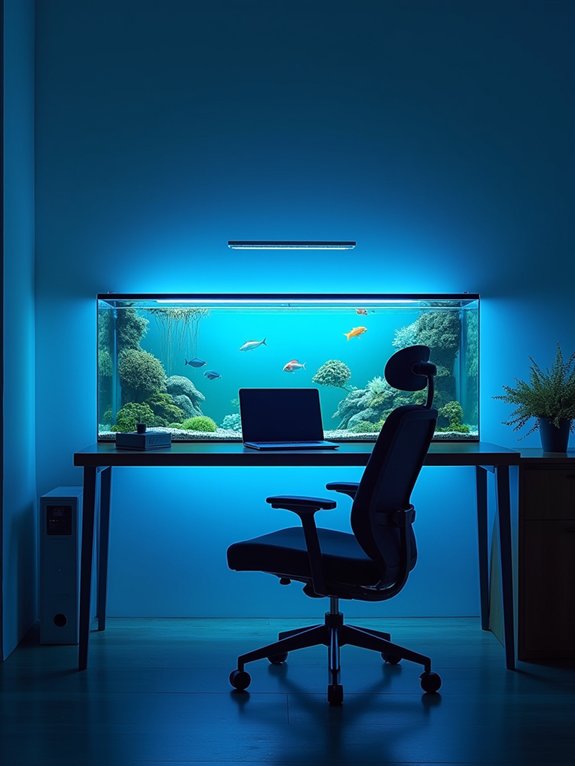 desk aquarium enhances workspace tranquility