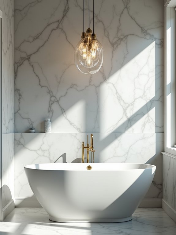 dramatic bathroom pendant lighting