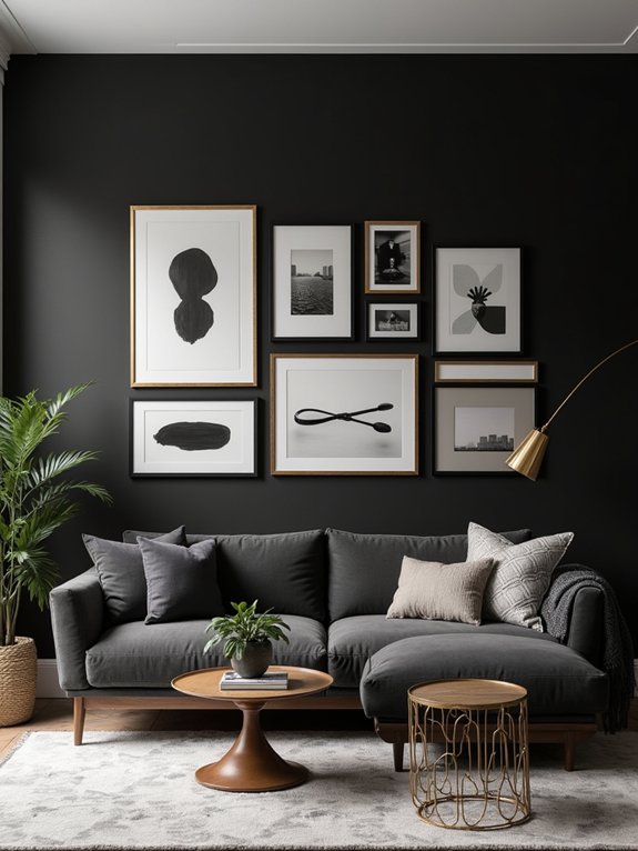 dramatic black gallery arrangements