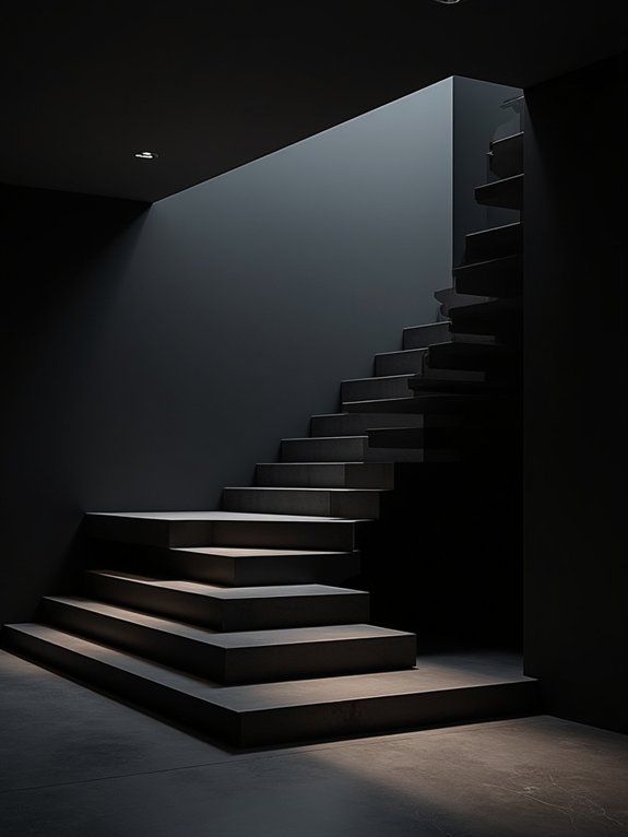 dramatic black staircase design