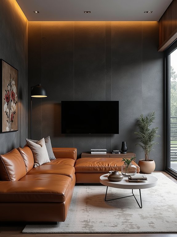 dramatic black stone veneer