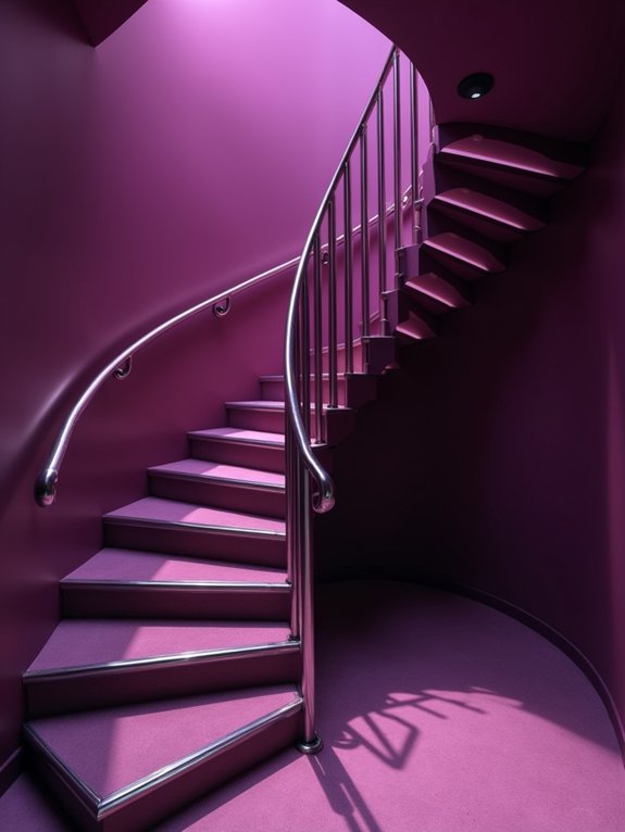 dramatic deep purple stairs