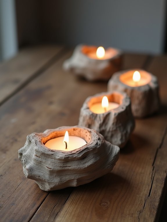 driftwood candle holder creation