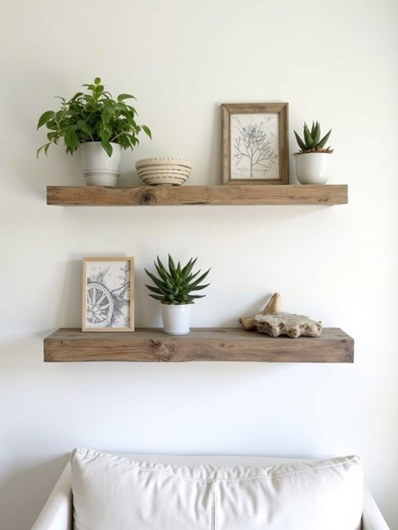 driftwood floating shelf decor
