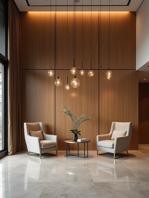dynamic material combinations enhance workspaces