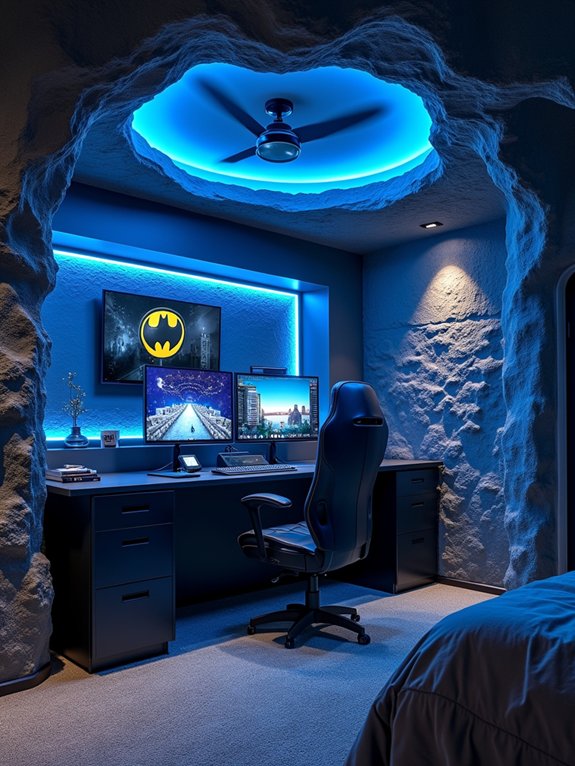 dynamic superhero themed bedroom design
