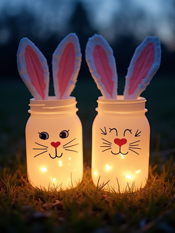 easter bunny mason jar luminaries