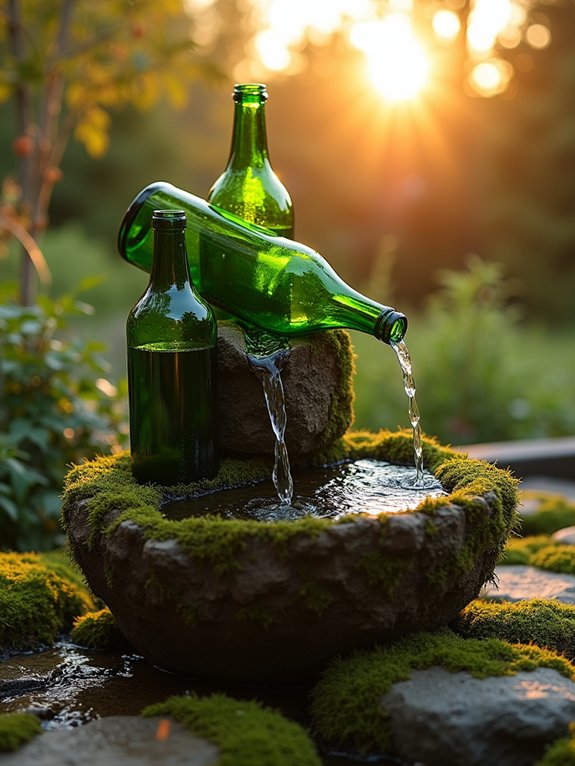 eco friendly bottle fountain art
