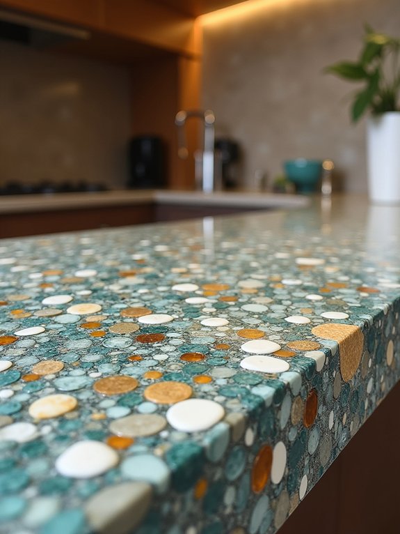 eco friendly glass countertops sparkle