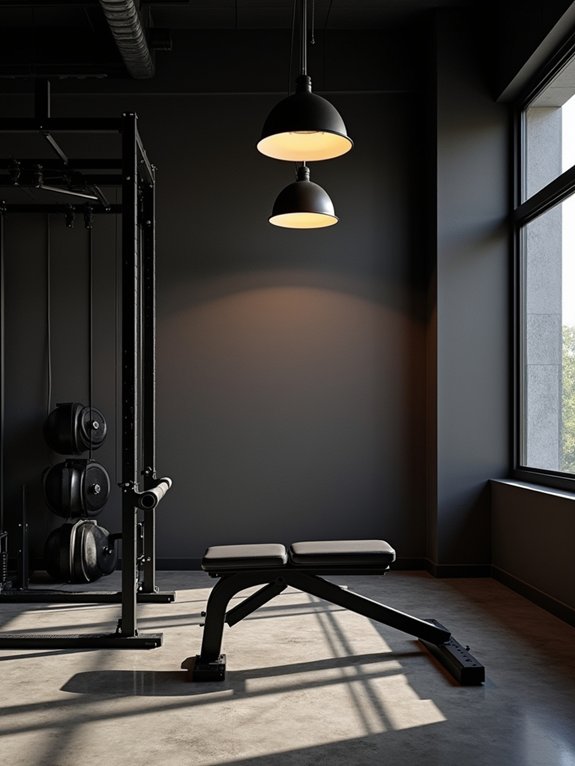 edgy industrial workout lighting