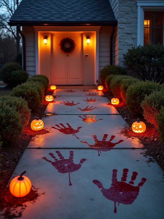 eerie bloody handprint path