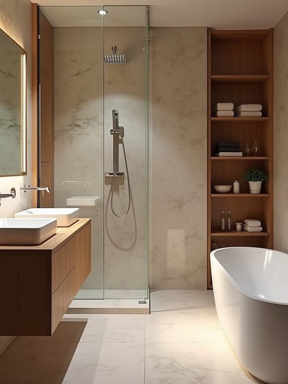 efficient japandi bathroom design
