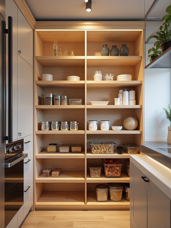 efficient organized pull out shelving