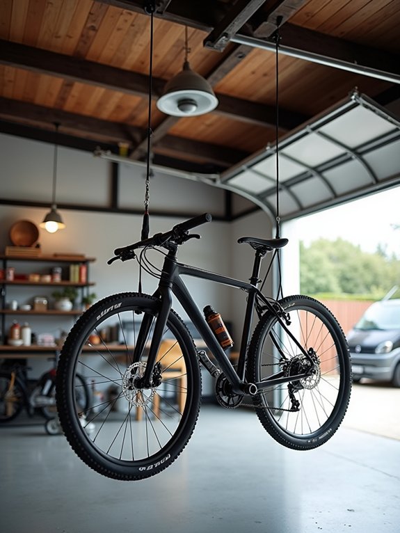 effortless bike ceiling storage