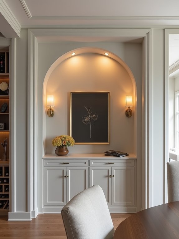 elegant arch alcove displays