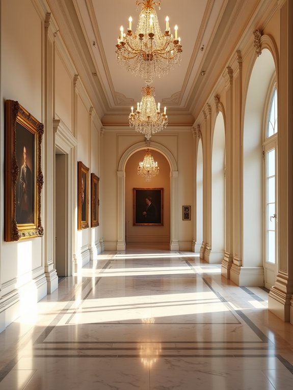 elegant art gallery hallway