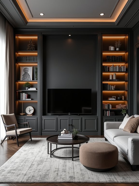 elegant black built ins