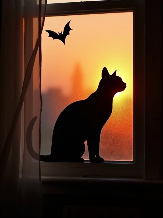 elegant black cat silhouettes