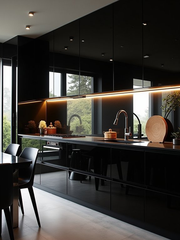 elegant black glass accents