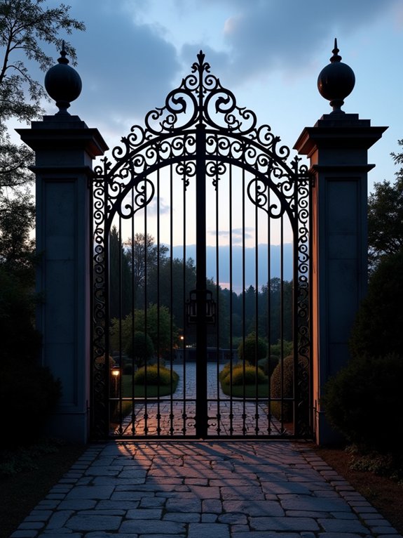 elegant black metal fencing
