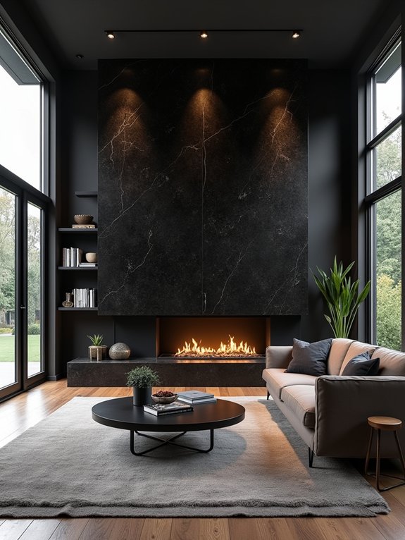 elegant black stone accents