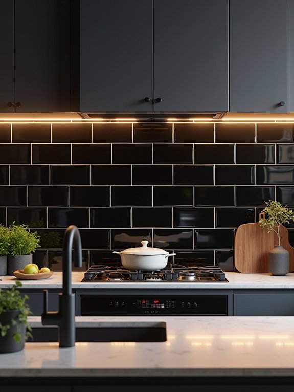elegant black tile arrangements