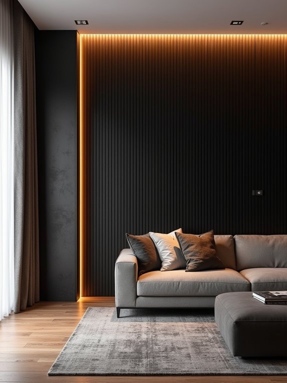 elegant black wood slats