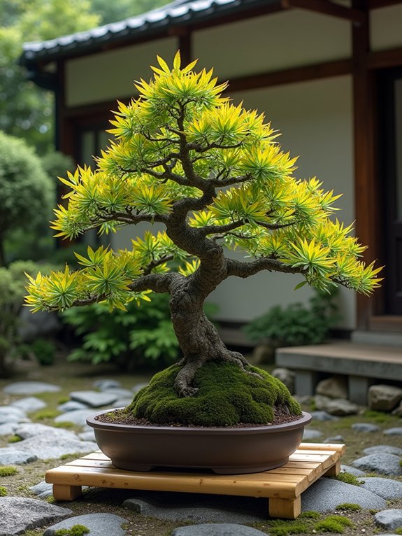 elegant bonsai garden display