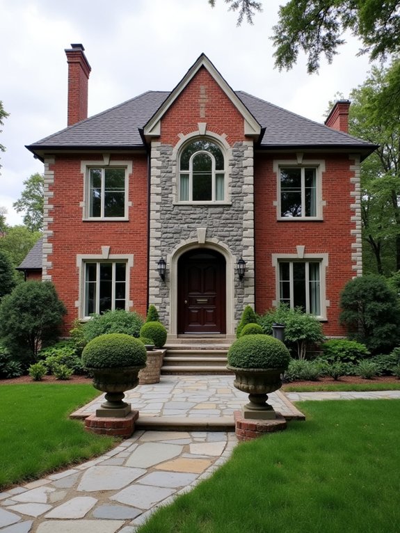 elegant brick and stone