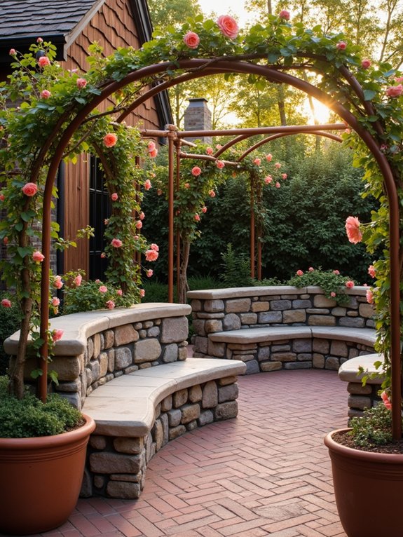 elegant brick patio seating