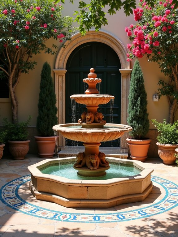 elegant cascading water features