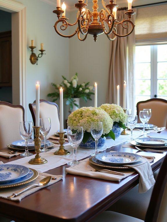 elegant colonial dining tablescape