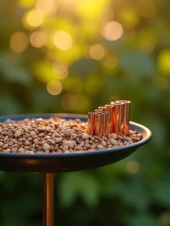 elegant copper bird feeder