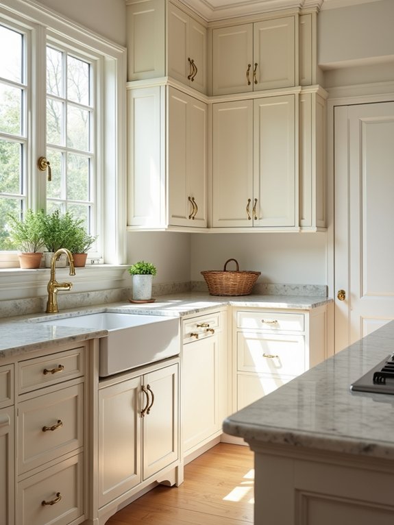 elegant creamy off white cabinets