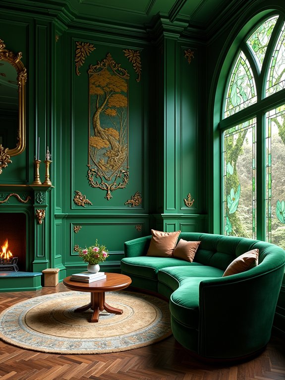 elegant dark green decor