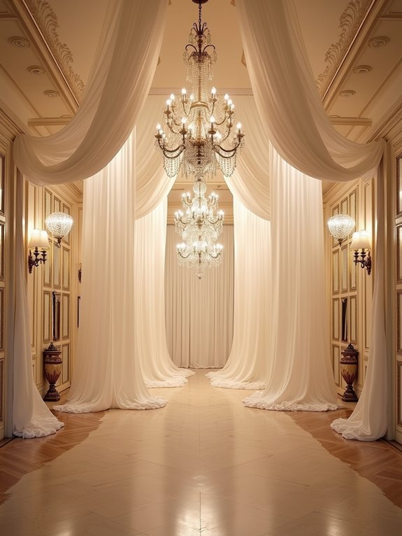 elegant draping enhances atmosphere