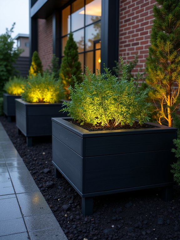elegant ebony planter boxes