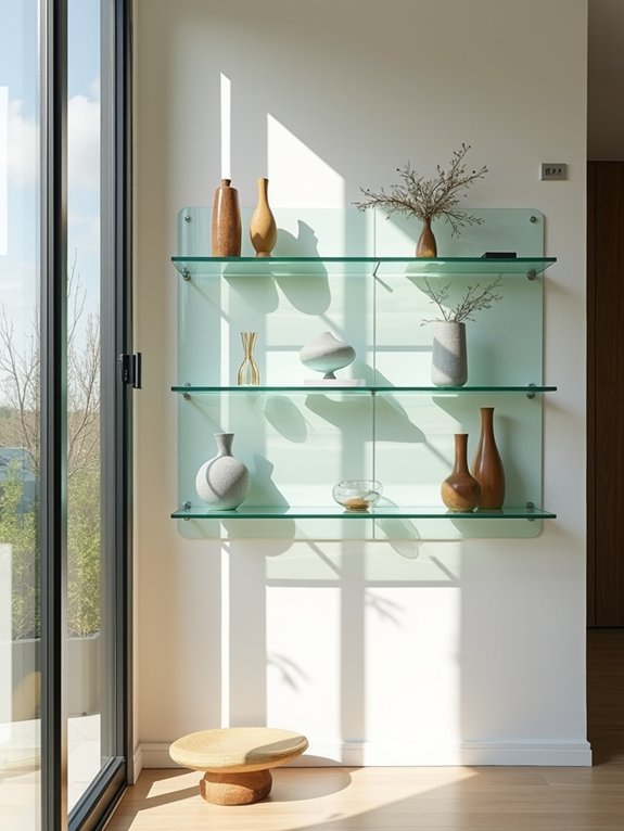 elegant floating shelf displays