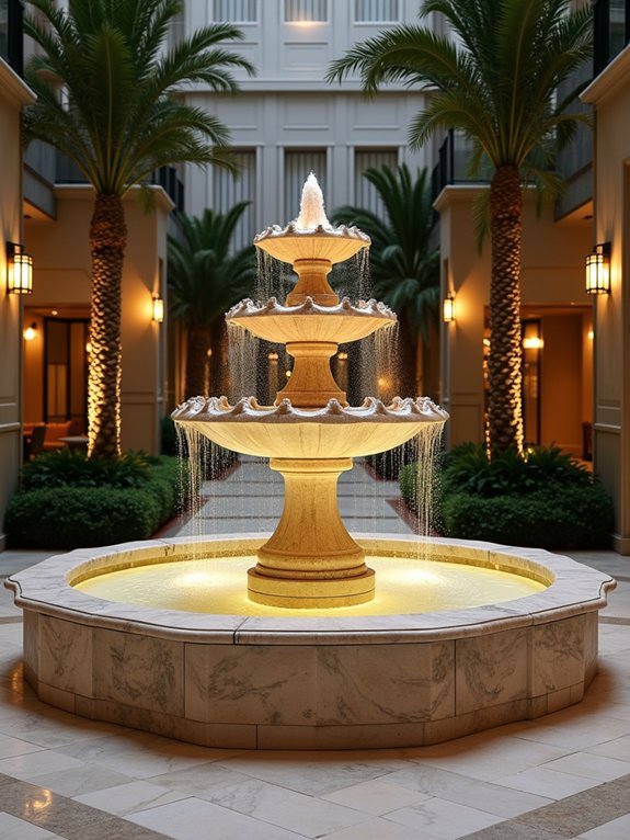elegant fountains enhance ambiance
