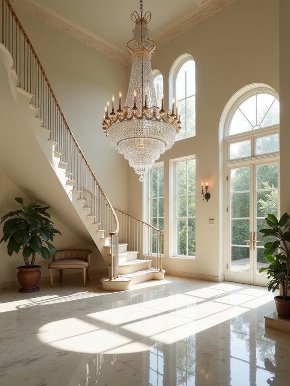 elegant foyer chandelier statement