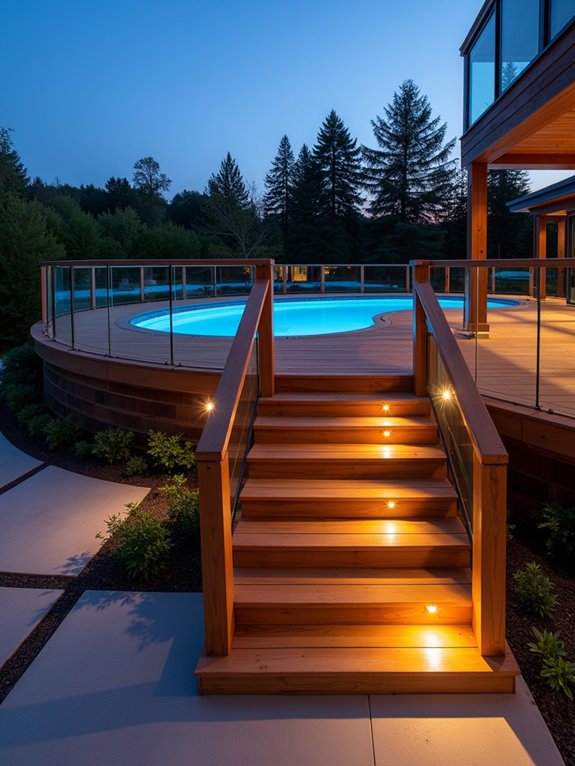 elegant functional pool staircase