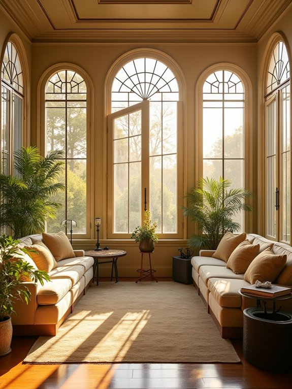 elegant geometric glass enclosure