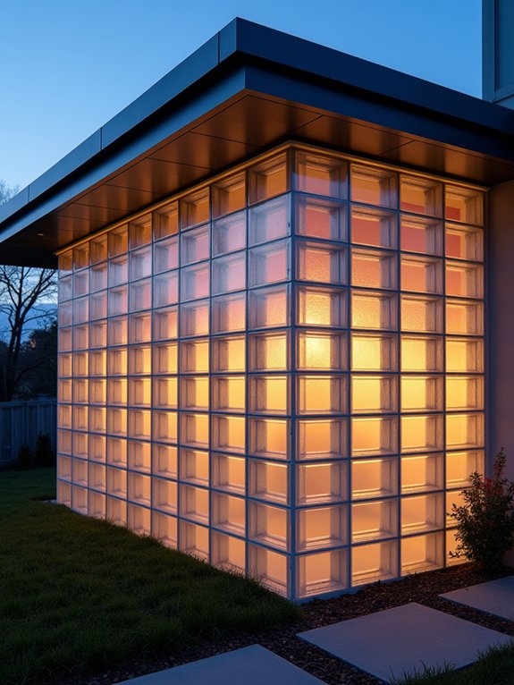 elegant glass block walls